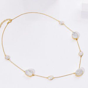 Rainbow Moonstone 18K Necklace